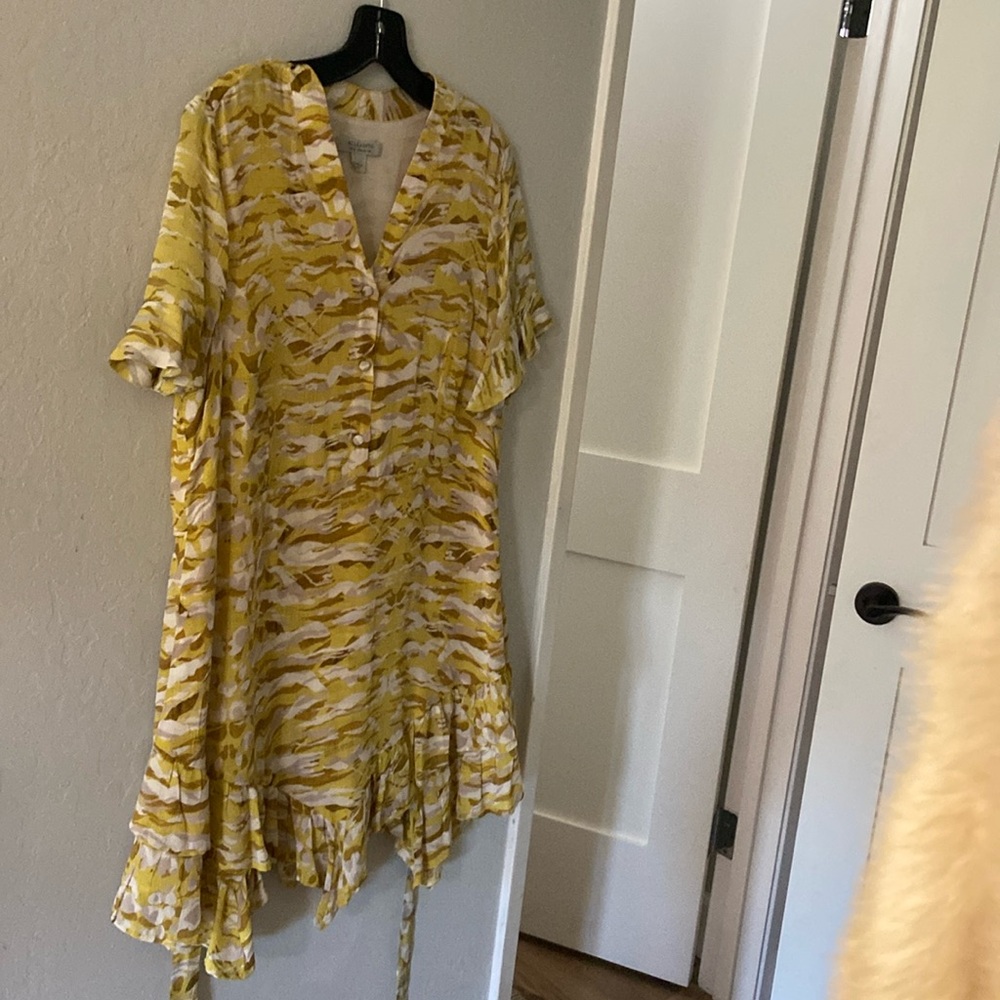 All Saints women’s dress size 6 yellow pattern.